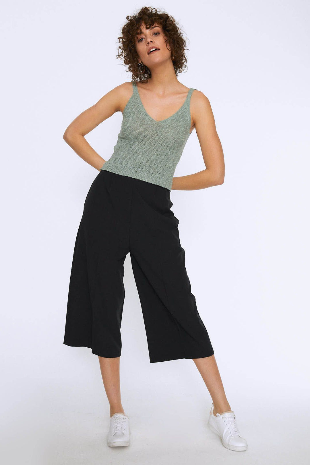 Strap V Neck Knitwear Mint