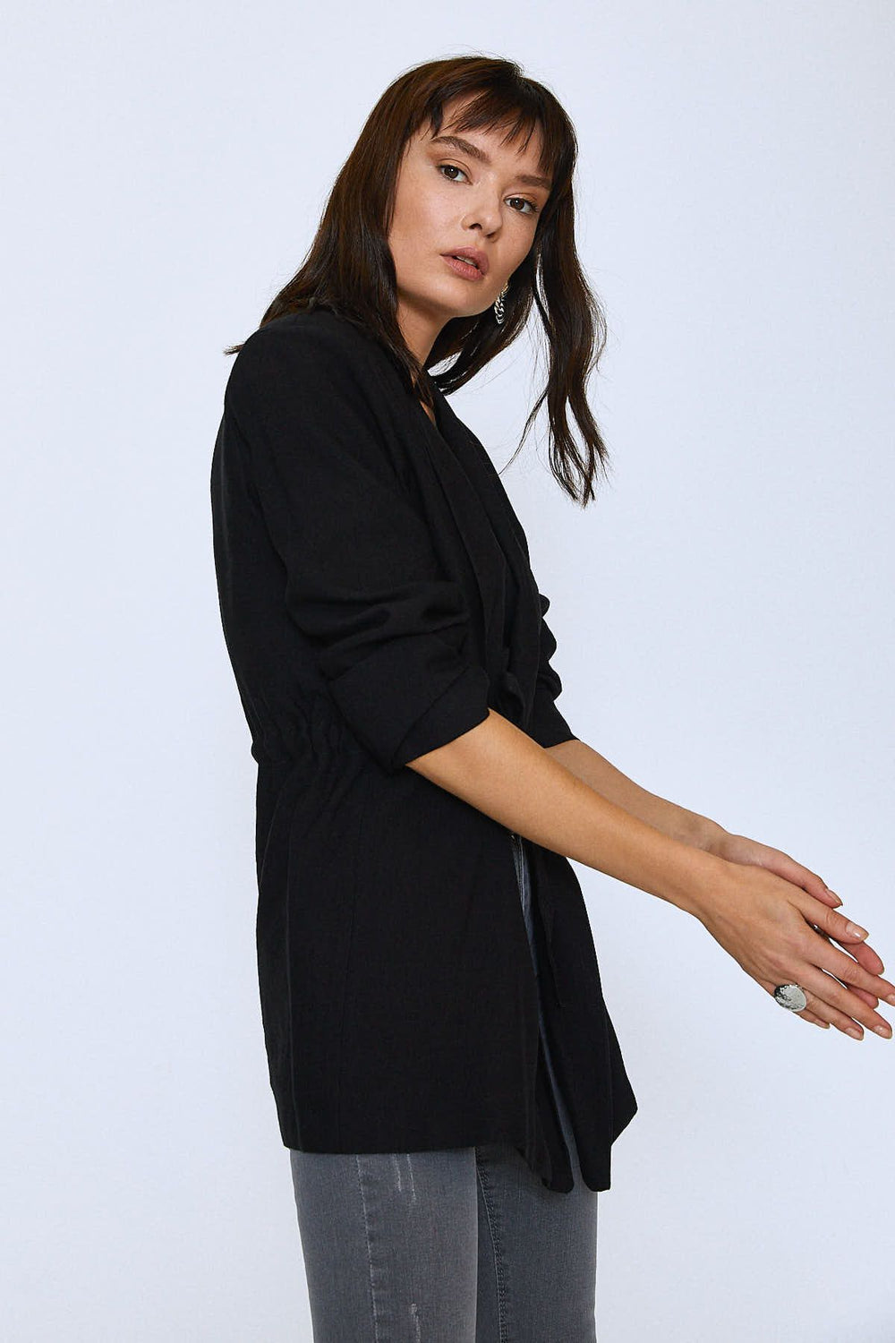 Tie Waist Jacket Black