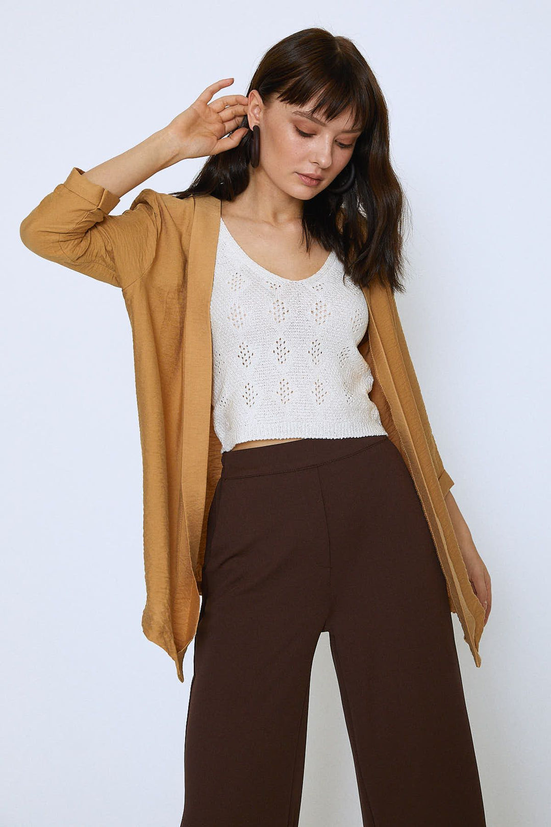 Shawl Collar Jacket Light Camel