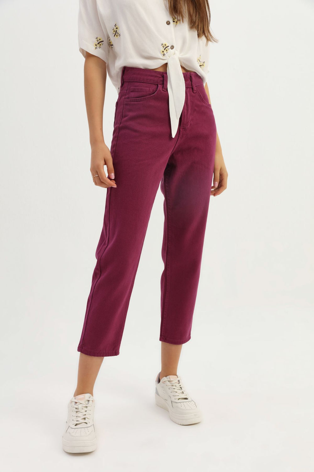 Gabardine Mom Jean Plum