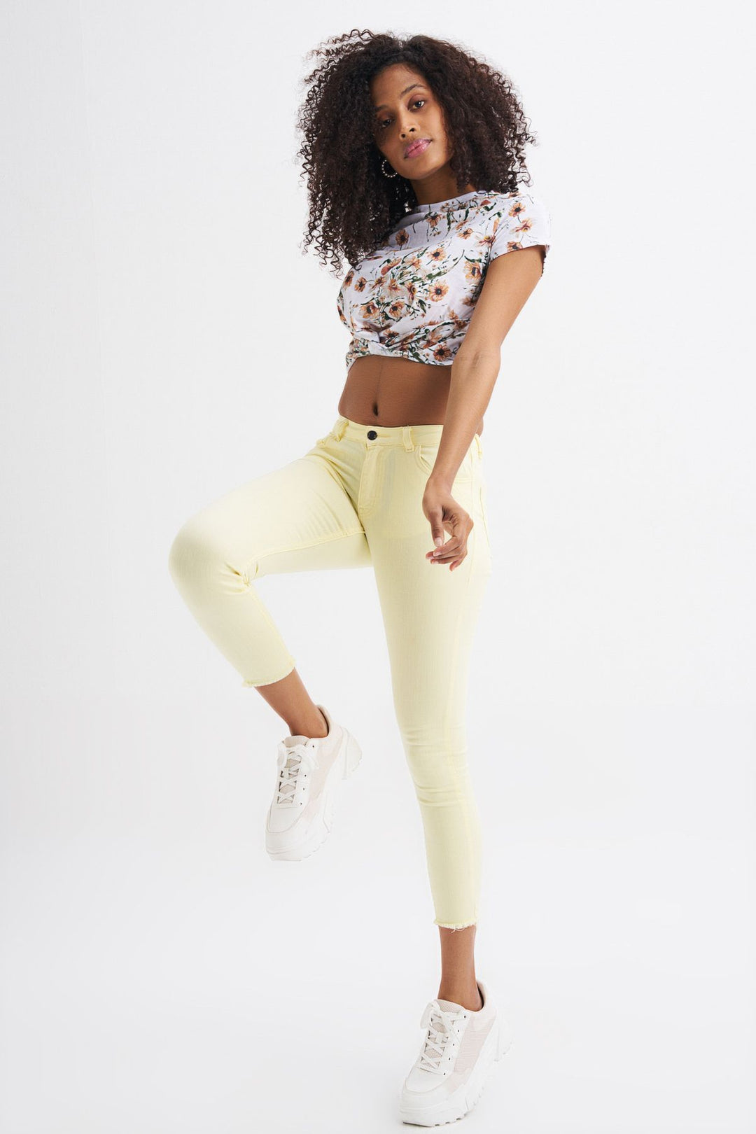 Pocket Skinny Pants Yellow