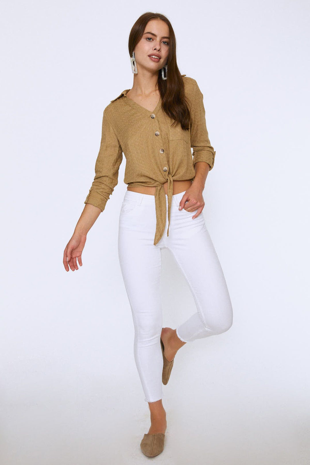Pocket Skinny Pants White