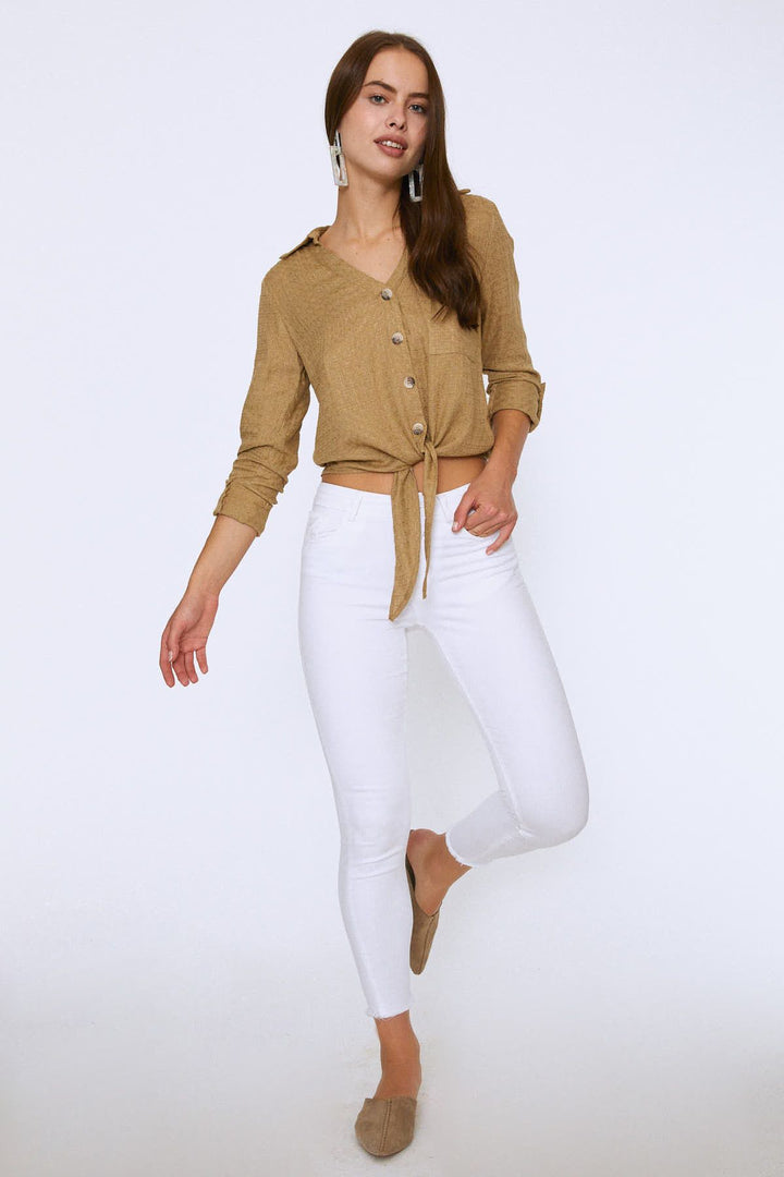 Pocket Skinny Pants White