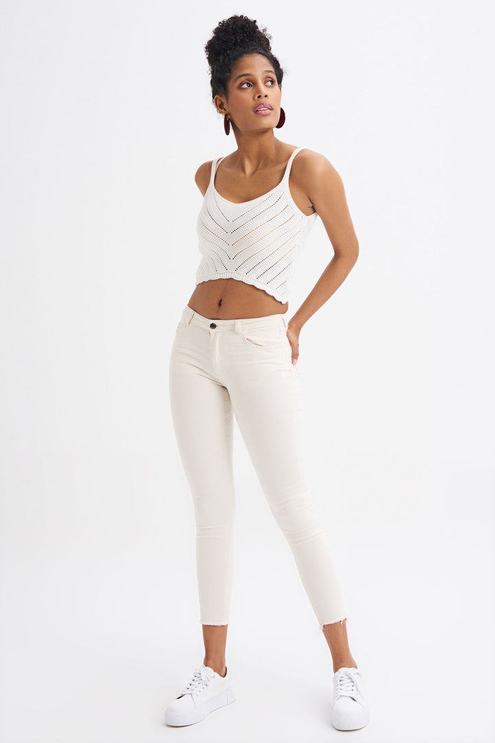 Pocket Skinny Pants Bone