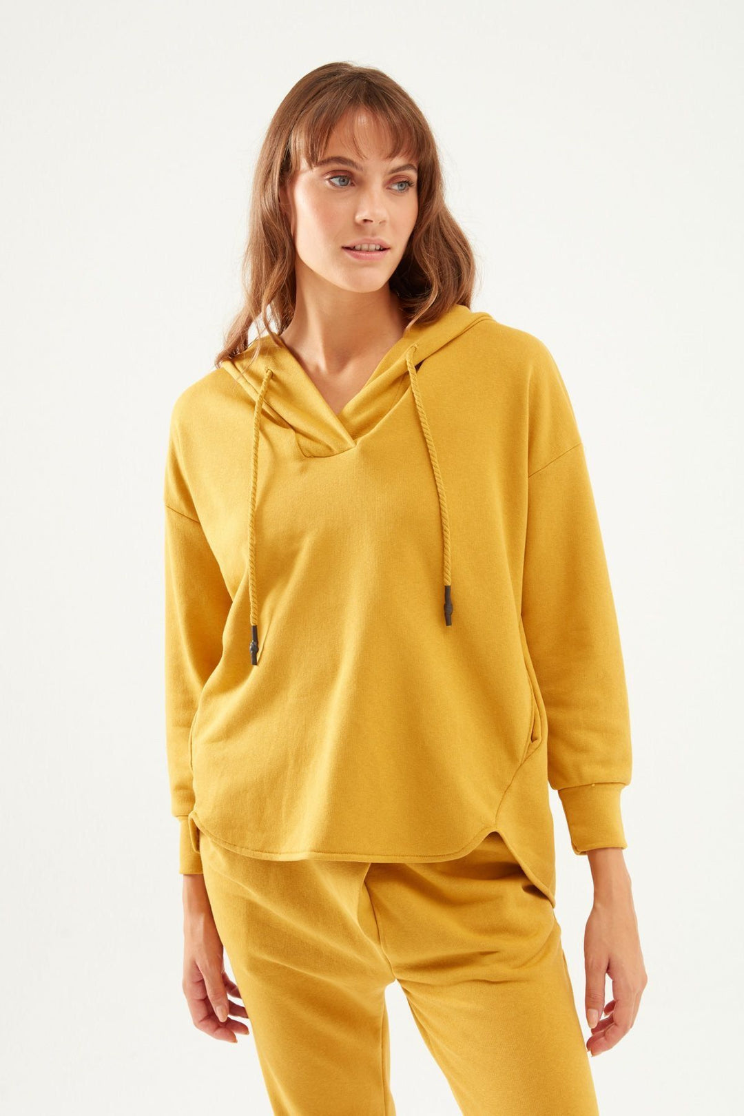 Hooded Oversize Sweatshirt Mustard