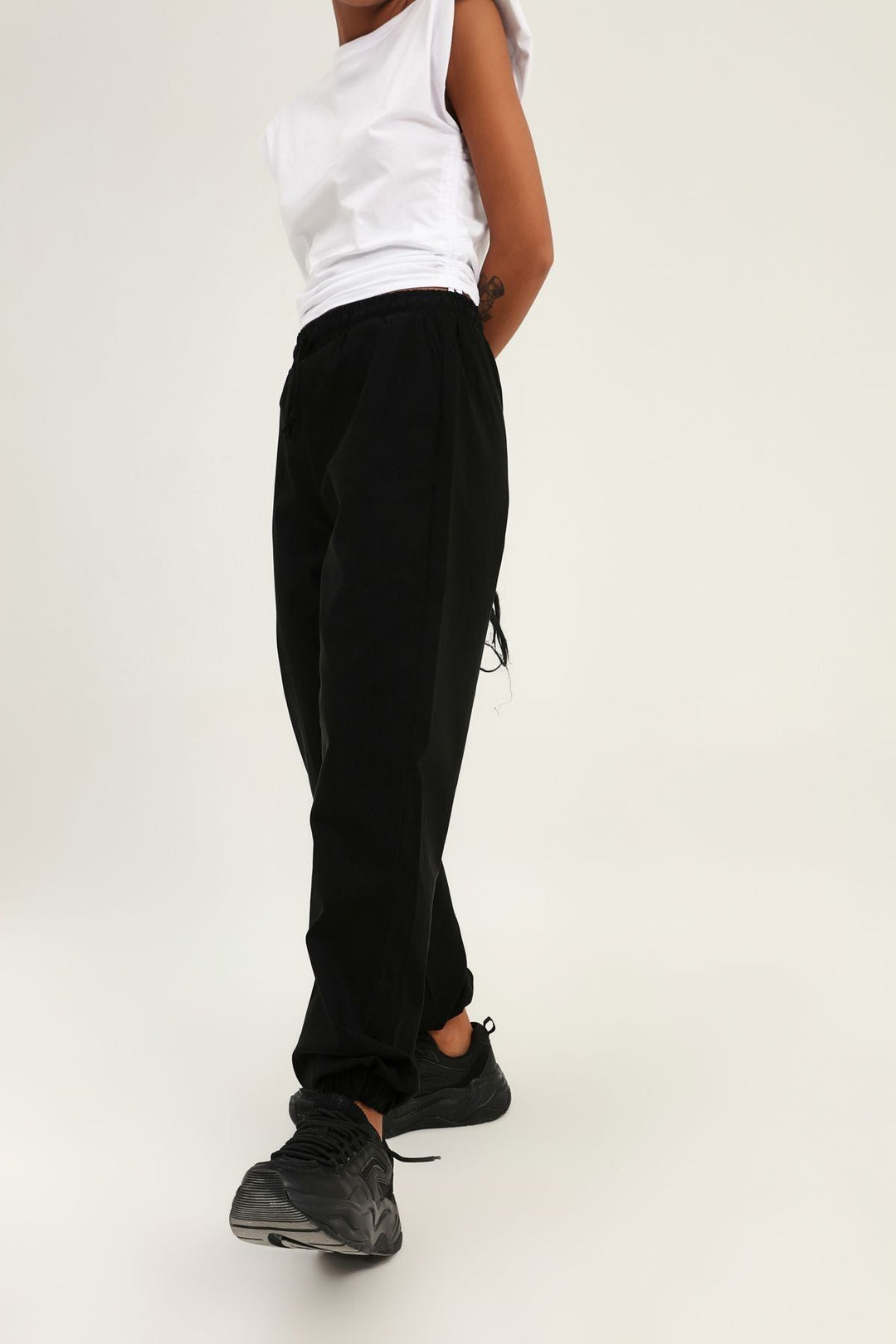 Jogger Beli Lastikli Pantolon Siyah