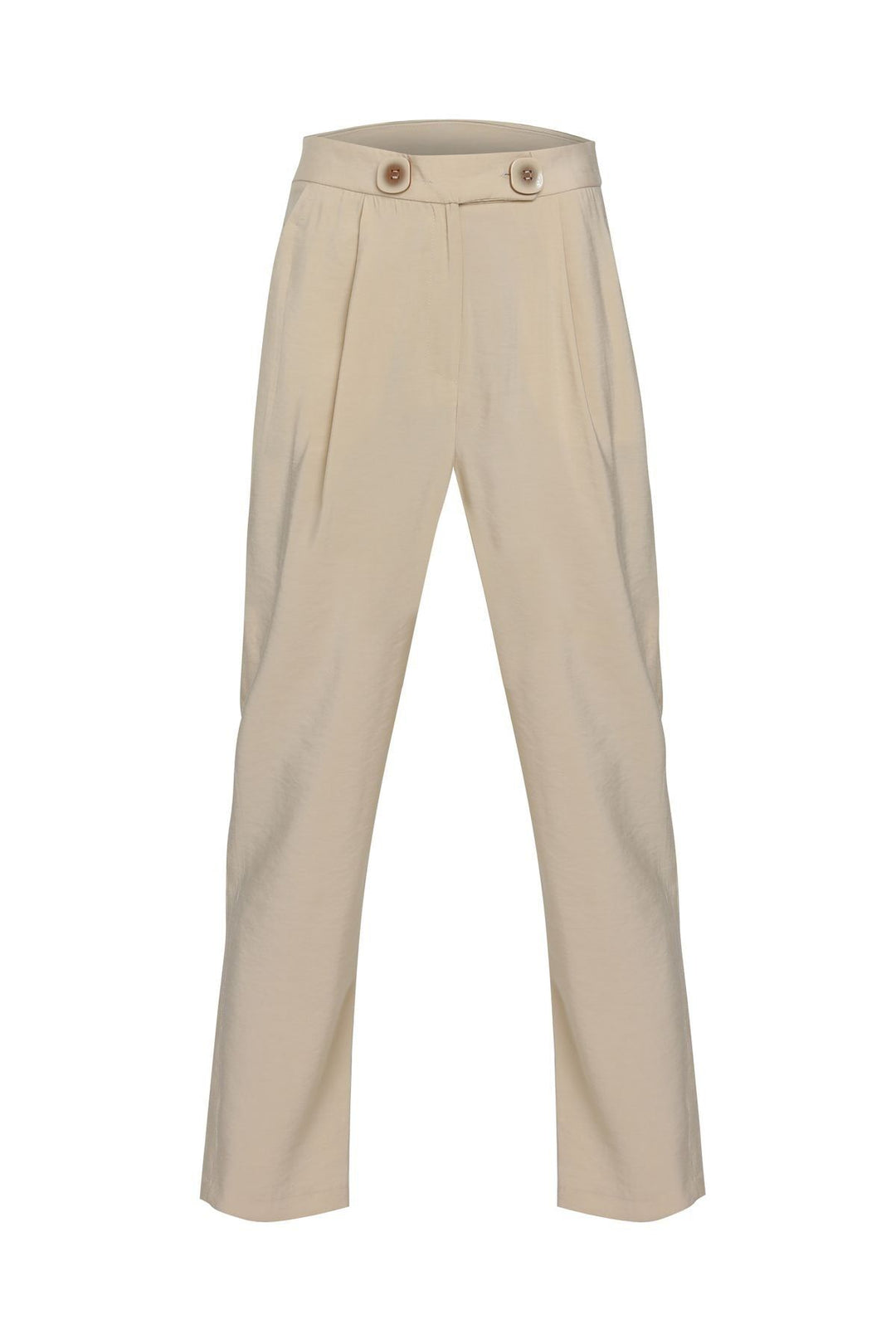 Düğme Detaylı Pantolon Bej