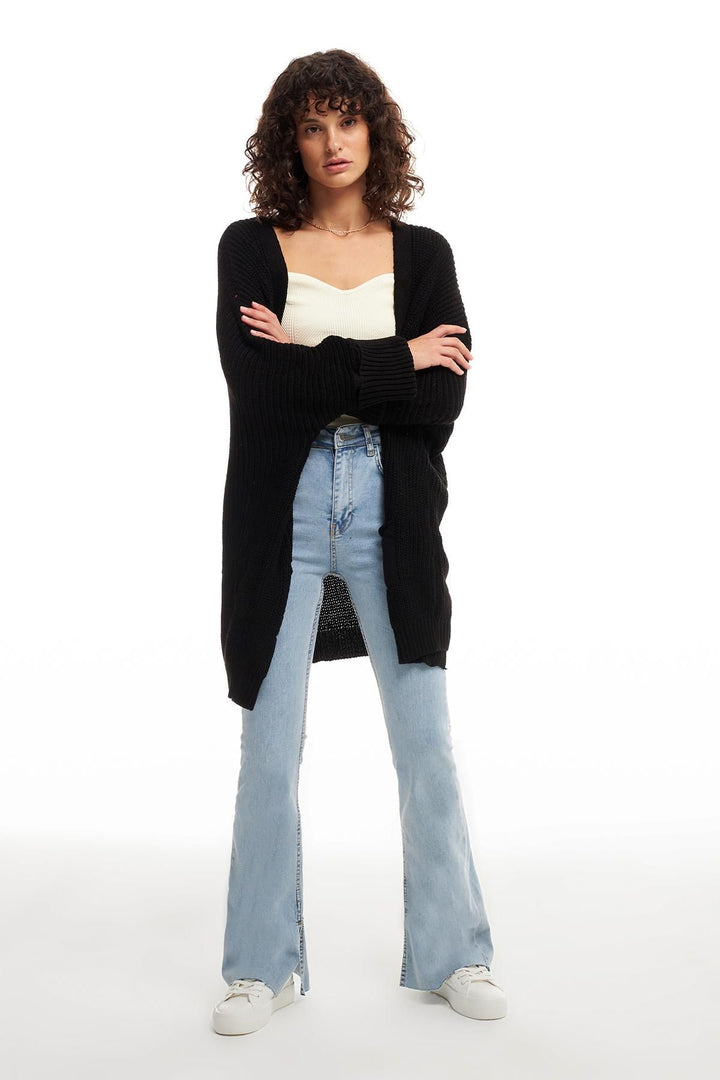 Oversize Pocket Cardigan Black