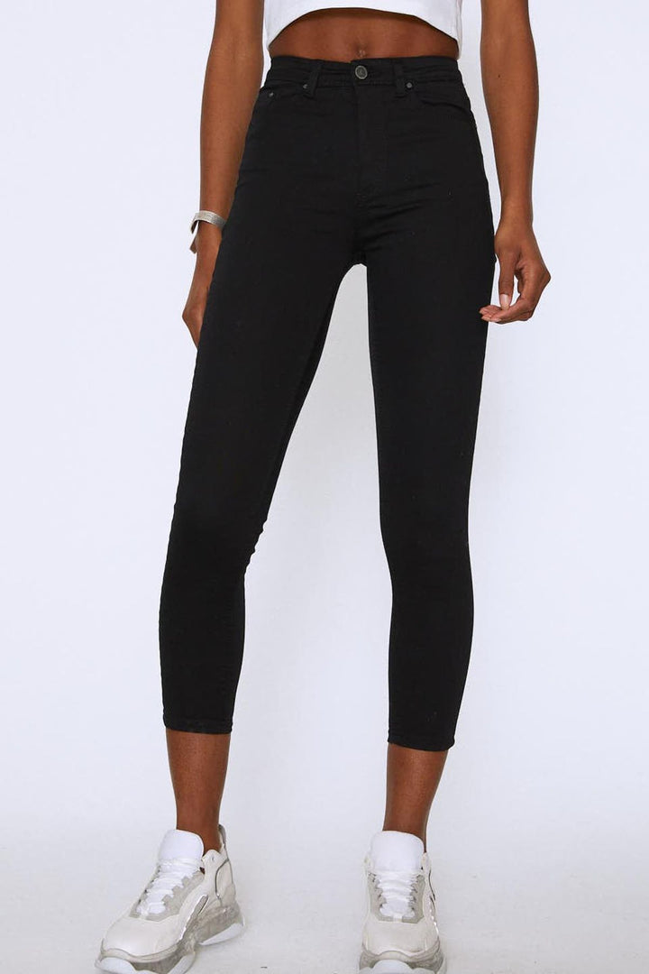 Yüksek Bel Skinny Pantolon Siyah