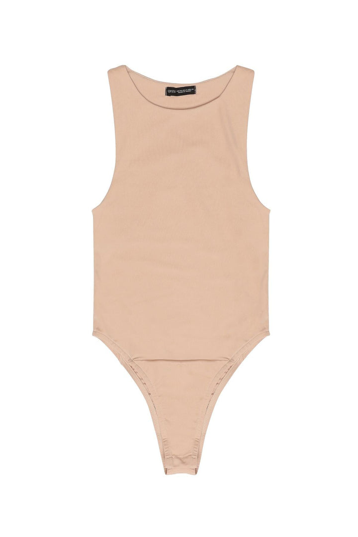 Halter Neck Bodysuit Beige