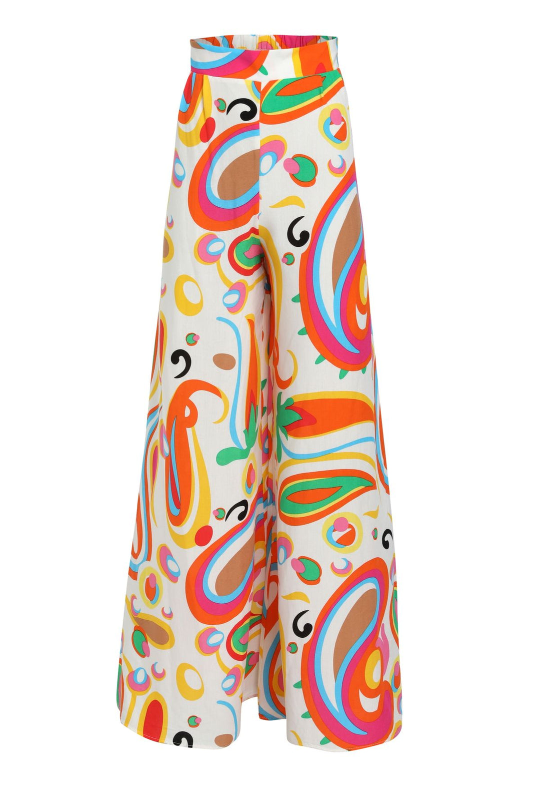 Desenli Bol Paça Pantolon Turuncu