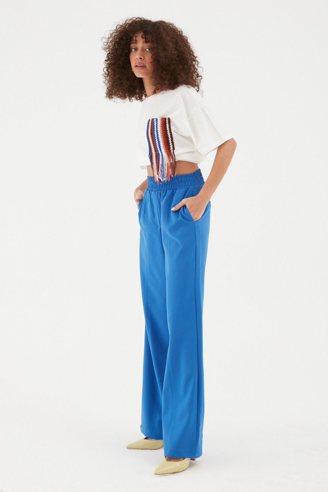 Beli Lastikli Bol Paça Pantolon Sax