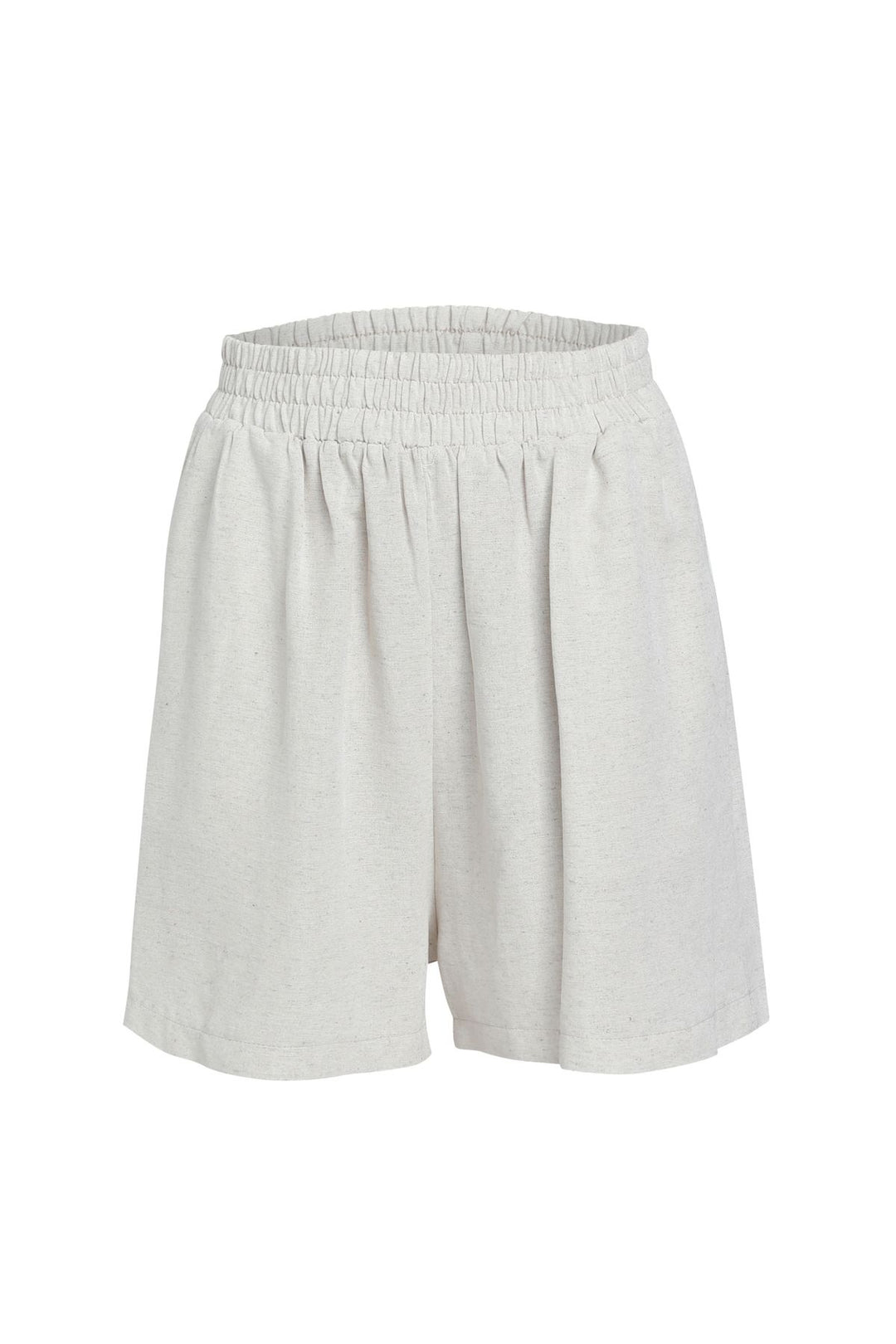 Elastic Waist Linen Shorts Natural