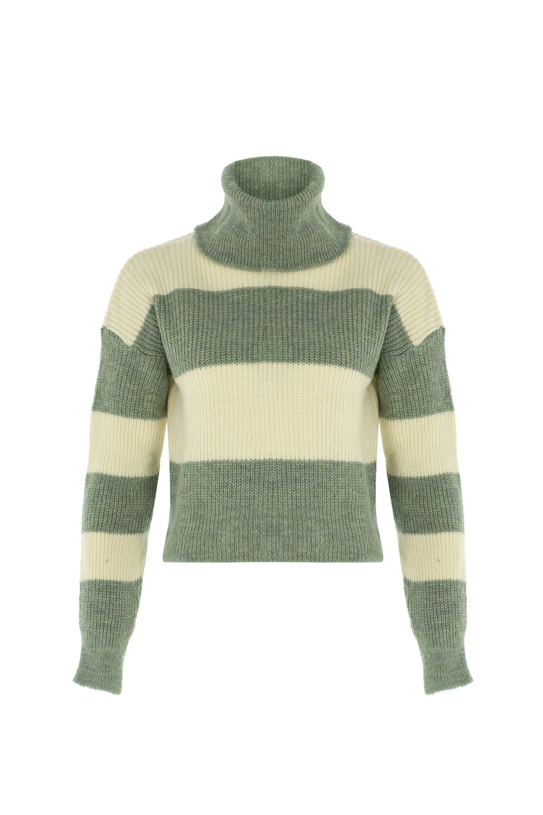 Çizgili Triko Kazak Mint