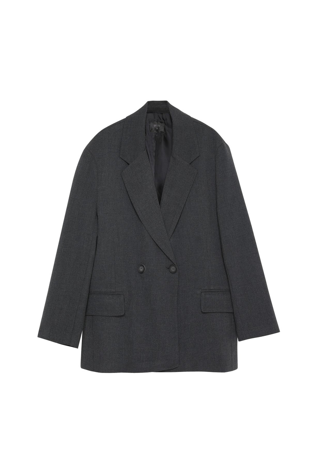 Double Breasted Collar Oversize Blazer Jacket Anthracite