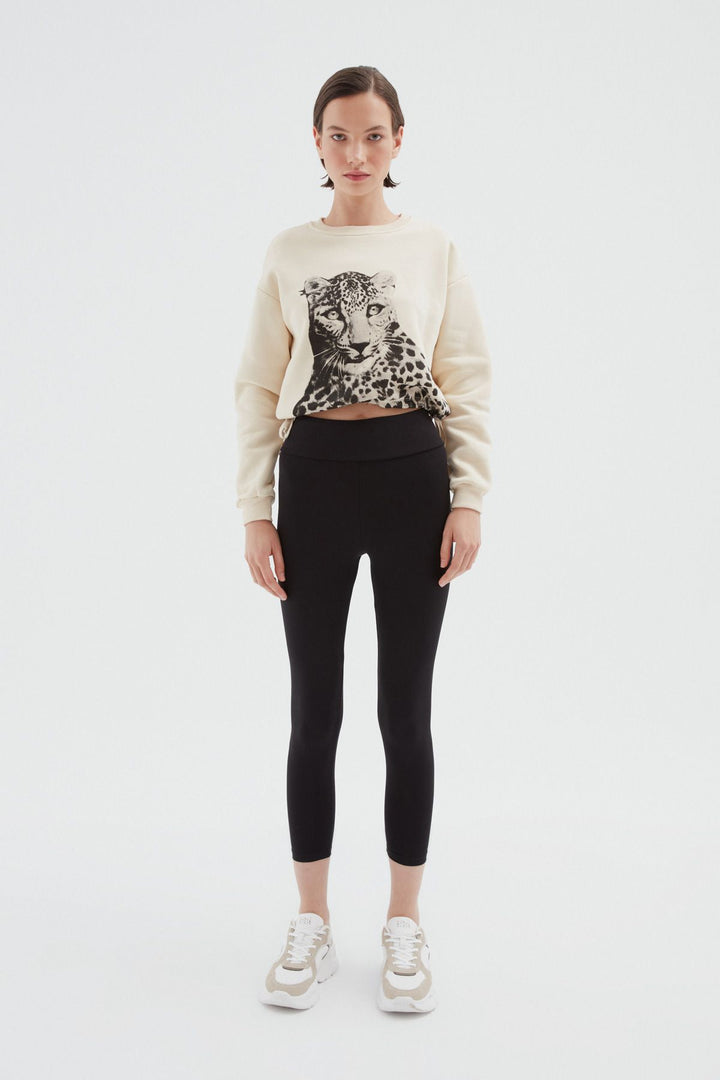 High Waist Basic Leggings Black