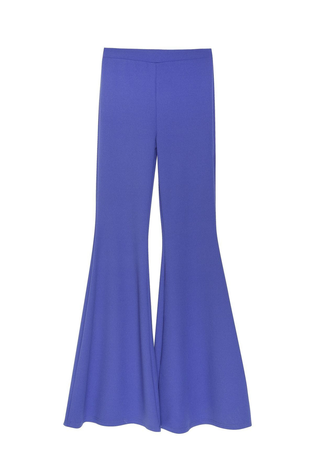 High Waist Flared Trousers Dark Blue