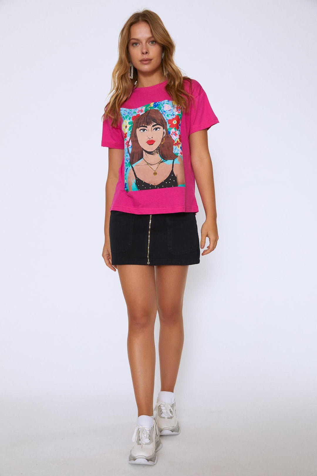 Baskılı Tişört Fuşya