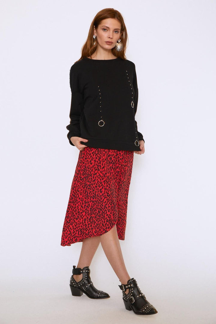 Troklu Sweatshirt Siyah