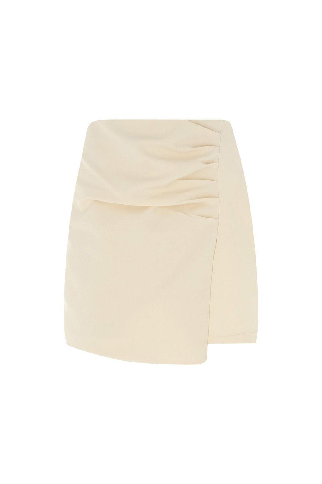 Ruffle Detailed Mini Short Skirt Bone