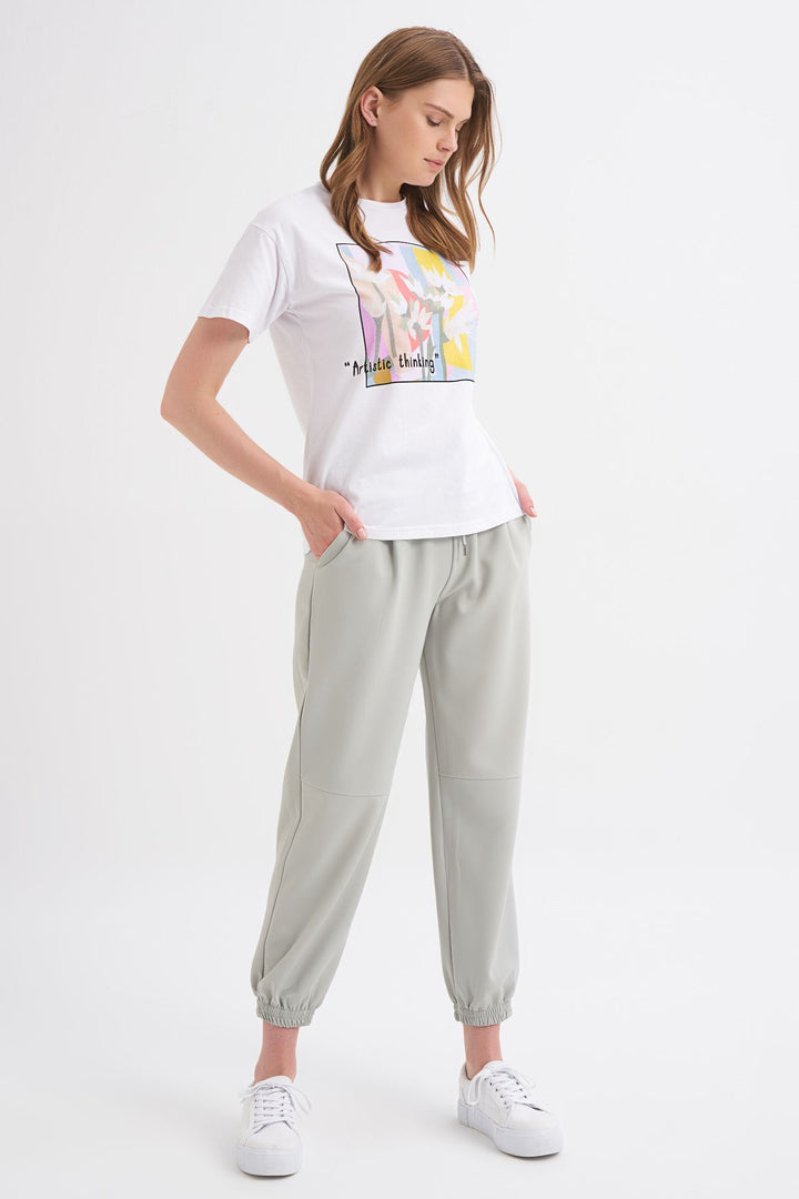 Baskılı Tişört Beyaz