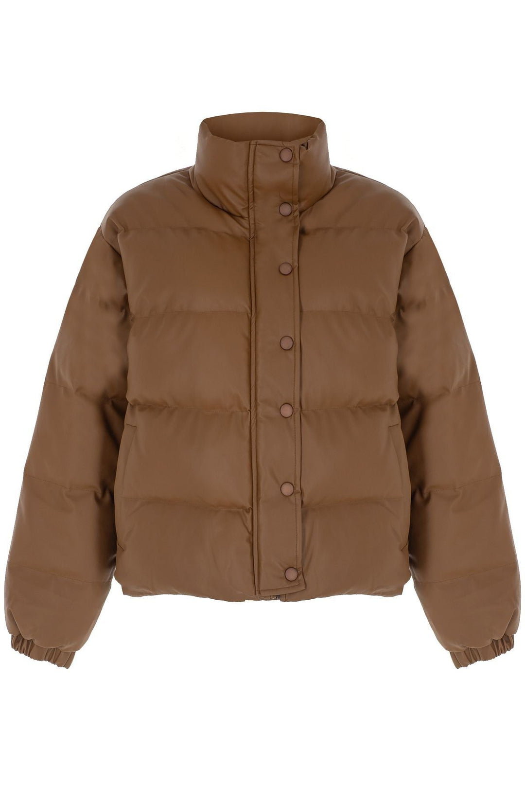 Leather Inflatable Coat Tan