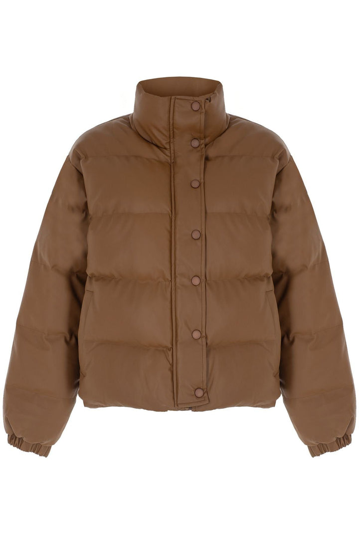 Leather Inflatable Coat Tan