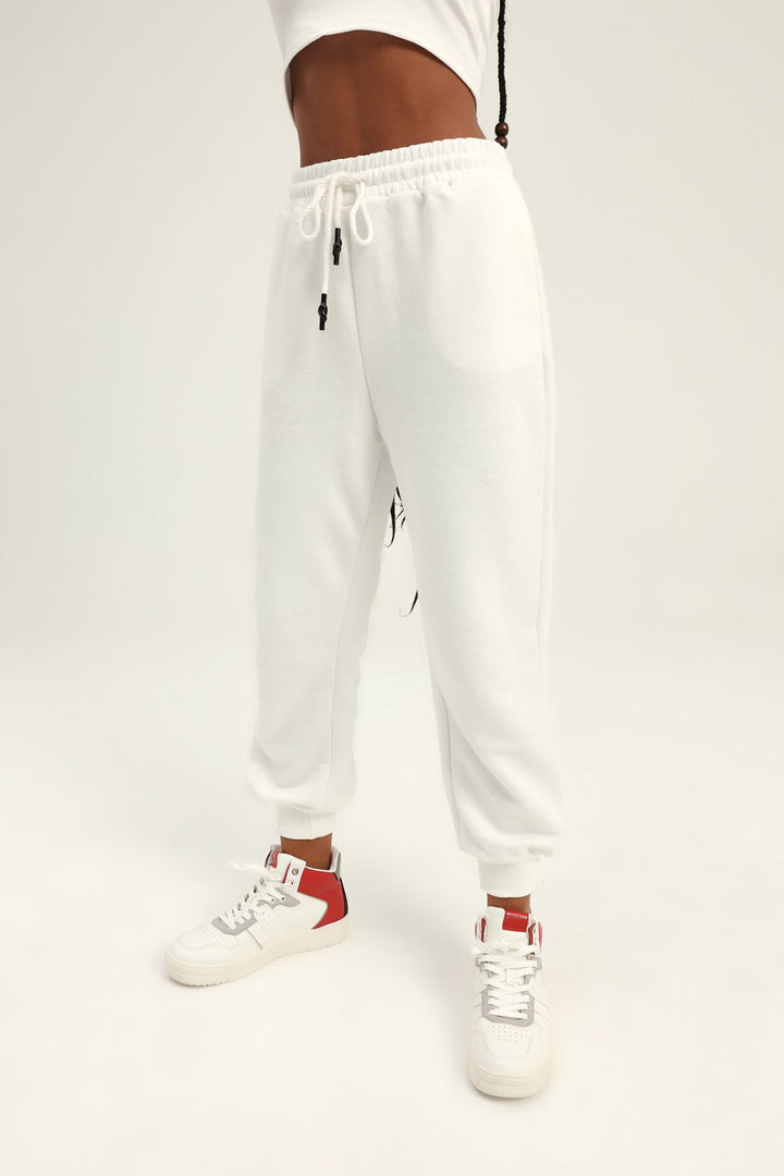Jogger Elastic Waist Tracksuit White