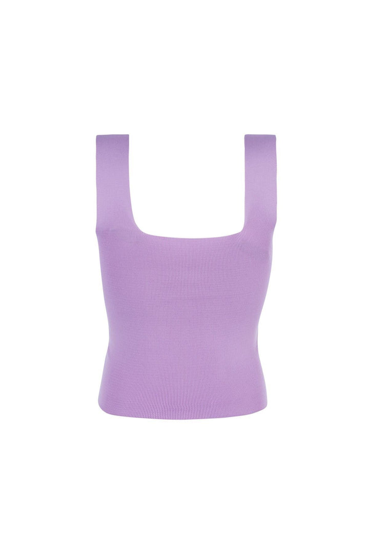Thick Straps V Neck Knitwear Lilac
