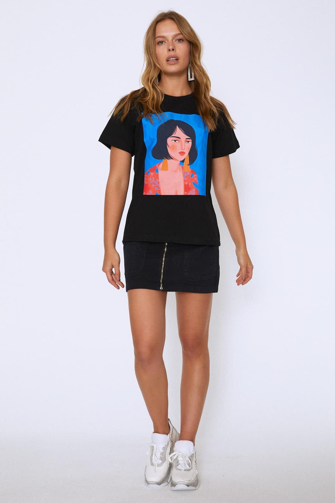 Baskılı Tişört Siyah