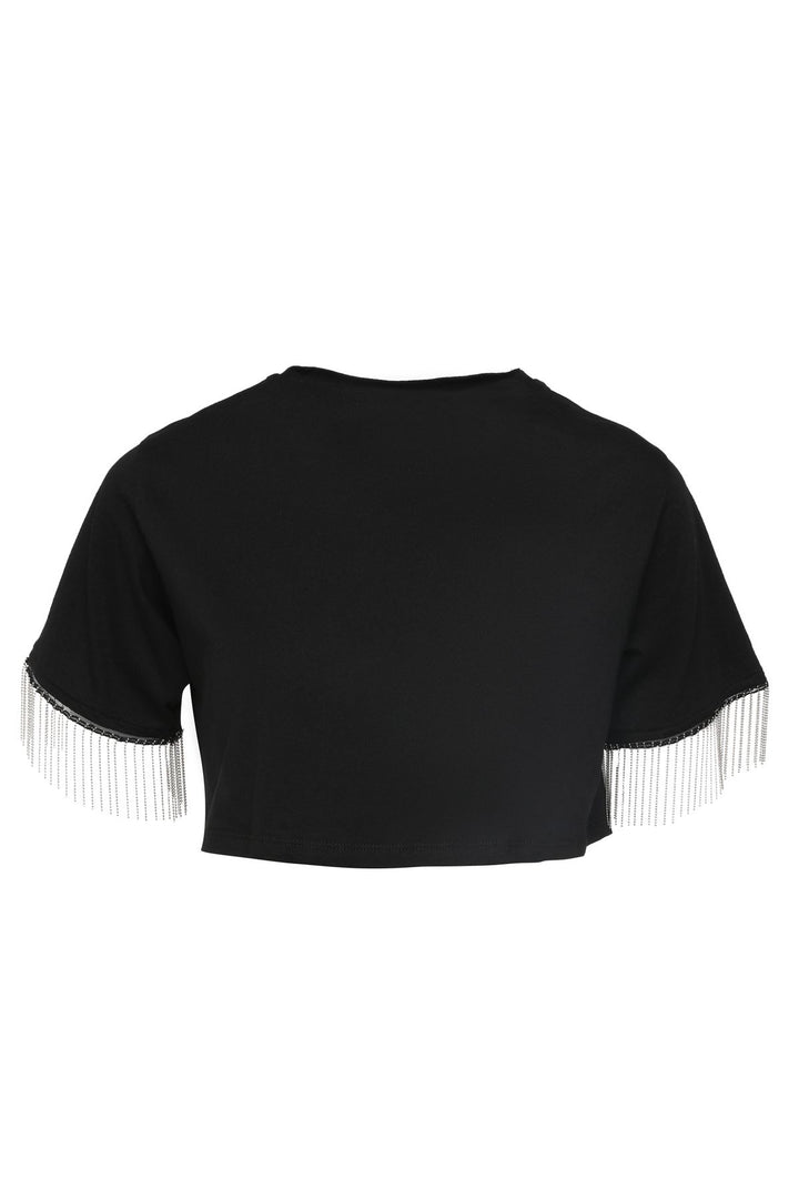 Zincirli Tişört Siyah