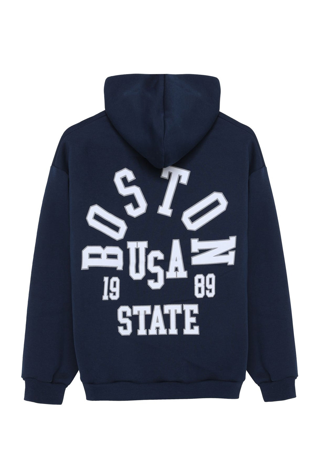 Yazı Baskılı Fermuarlı Sweatshirt Lacivert