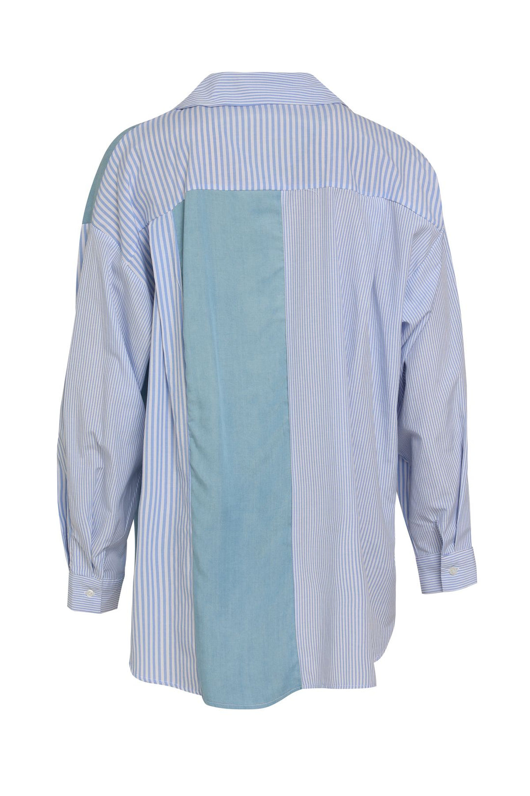 Çizgili Blok Gömlek Mavi