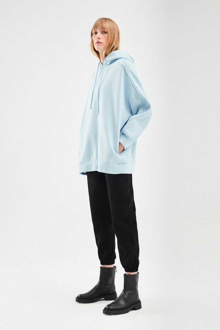Hooded Oversize Sweatshirt Baby Blue