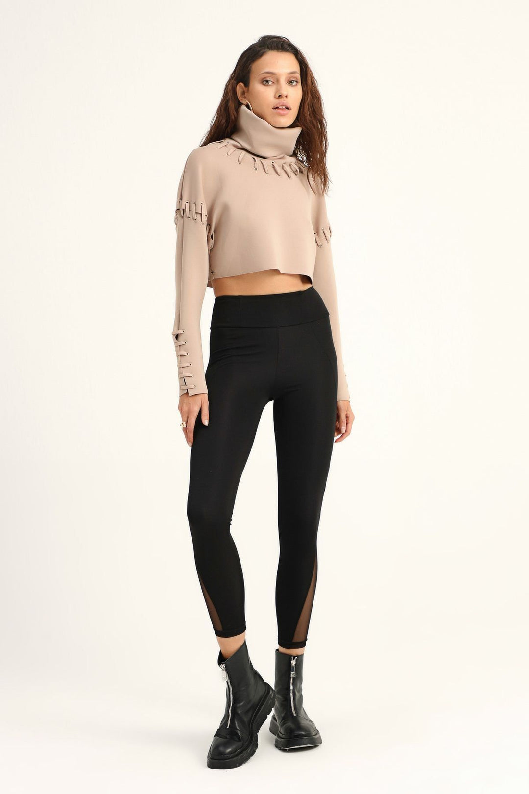 Diver Fabric Bird Eye Sweatshirt Mink