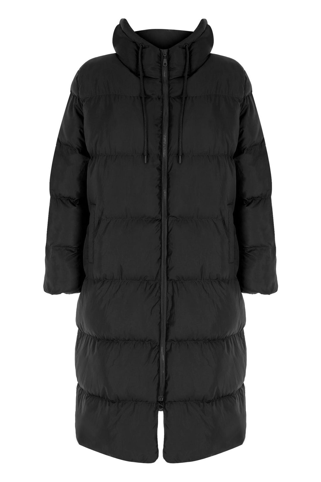 Hooded Long Inflatable Coat Black