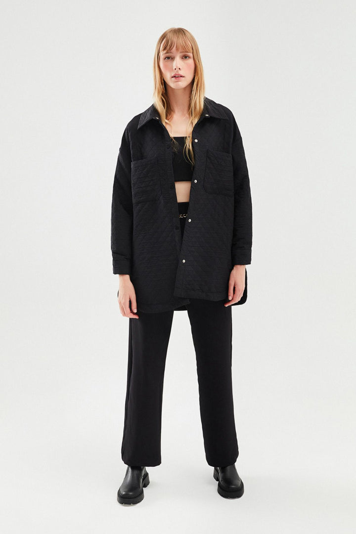 Oversize Quilted Jacket Black