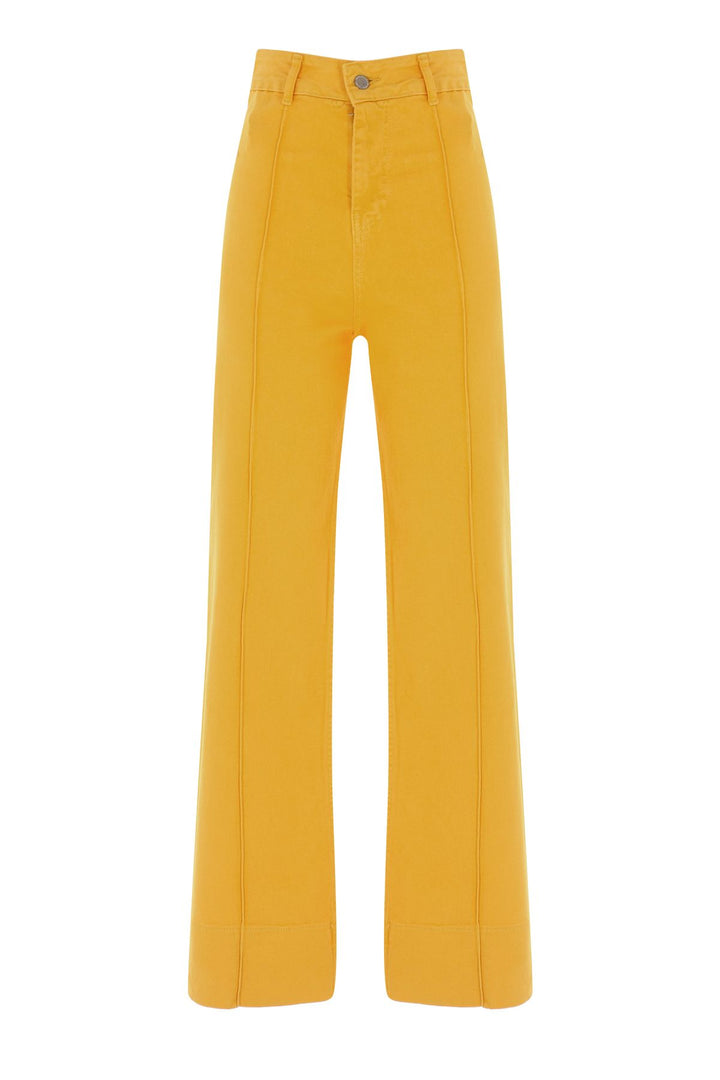 Bol Paça Gabardin Pantolon Turuncu