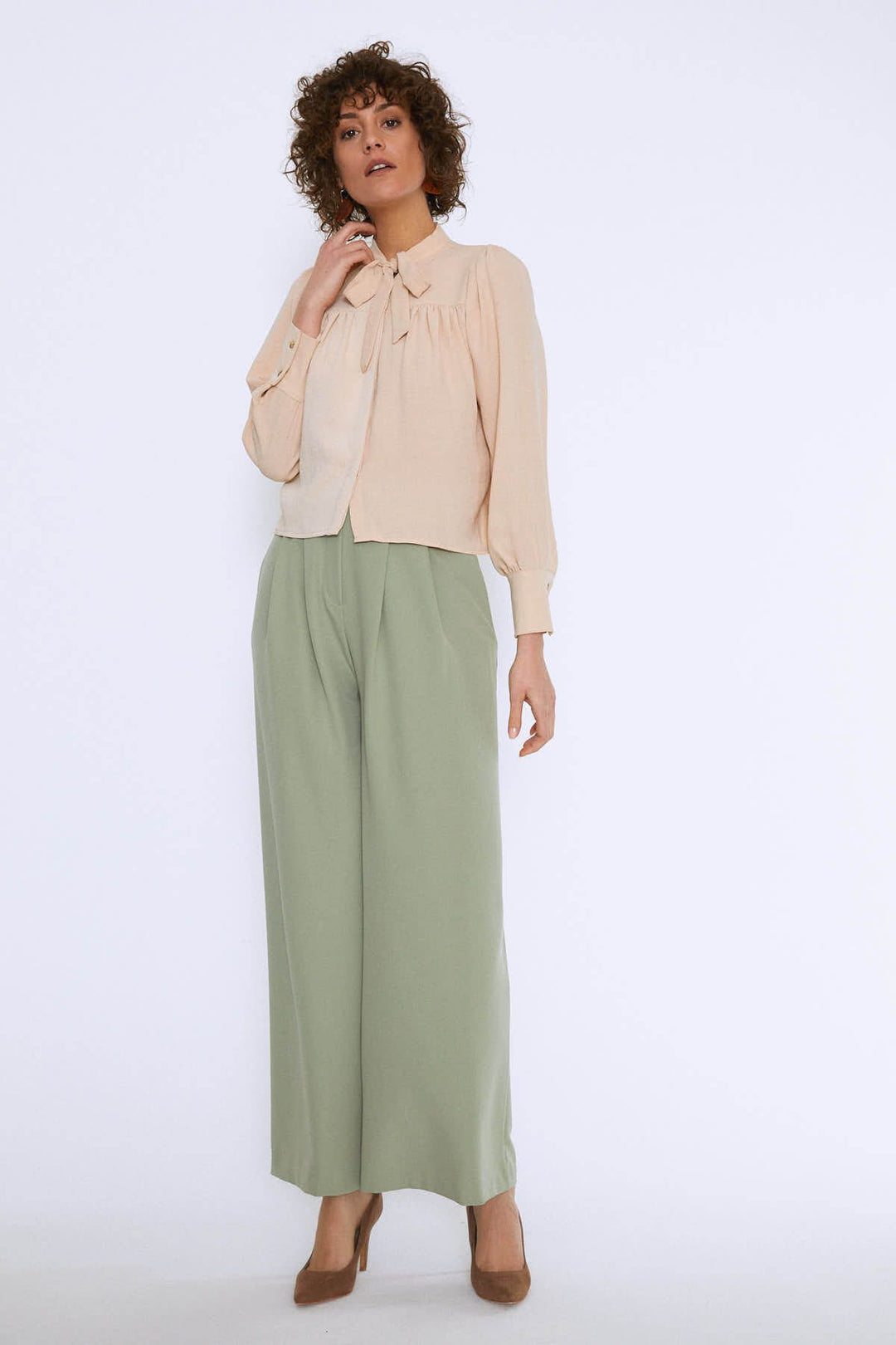 Tie Collar Shirt Stone