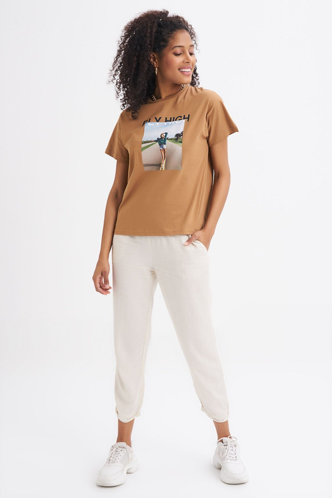 Printed T-Shirt Brown