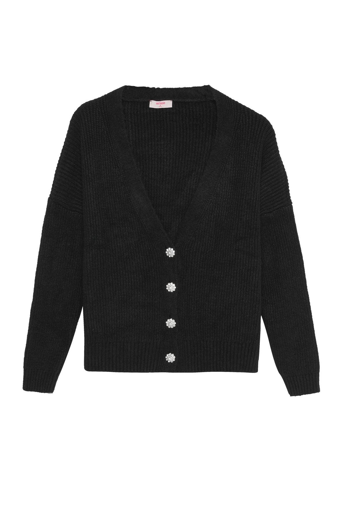 Button Detailed Knitwear Cardigan Black
