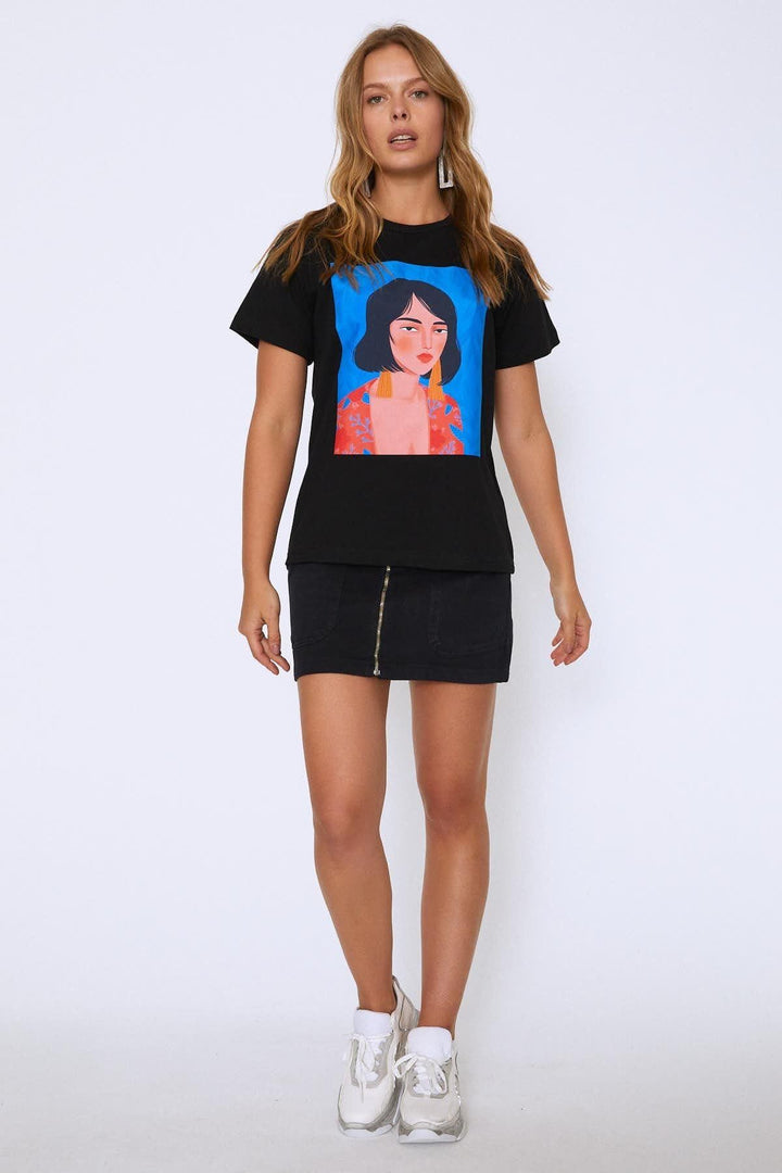 Baskılı Tişört Siyah