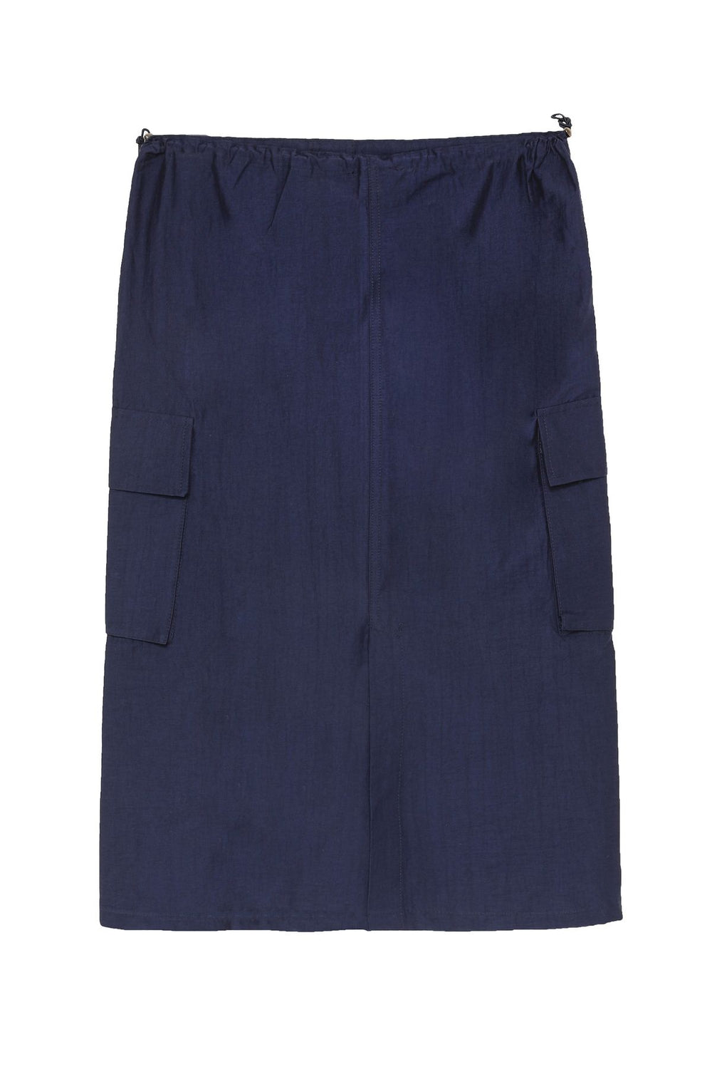 Pleated Pocket Detailed Cargo Skirt Navy Blue