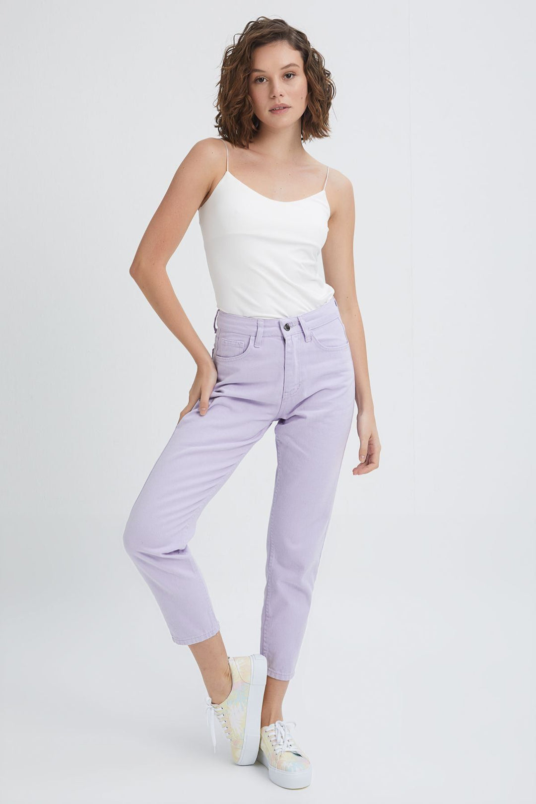 Gabardine Mom Jean Lilac