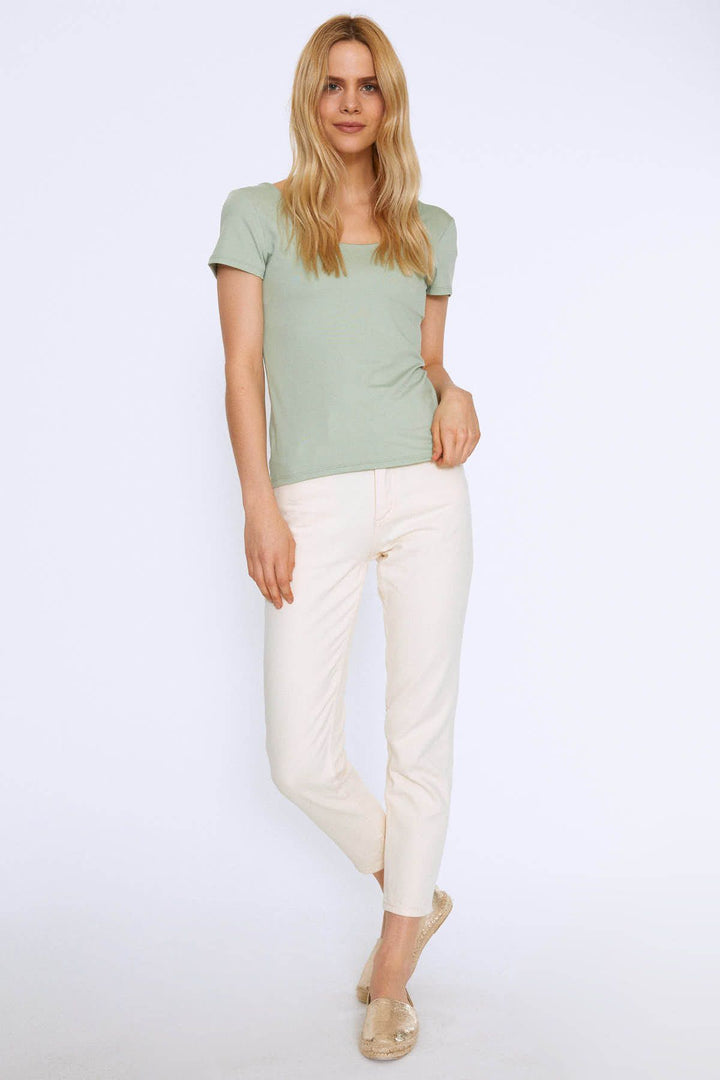 Short Sleeve Basic Blouse Mint