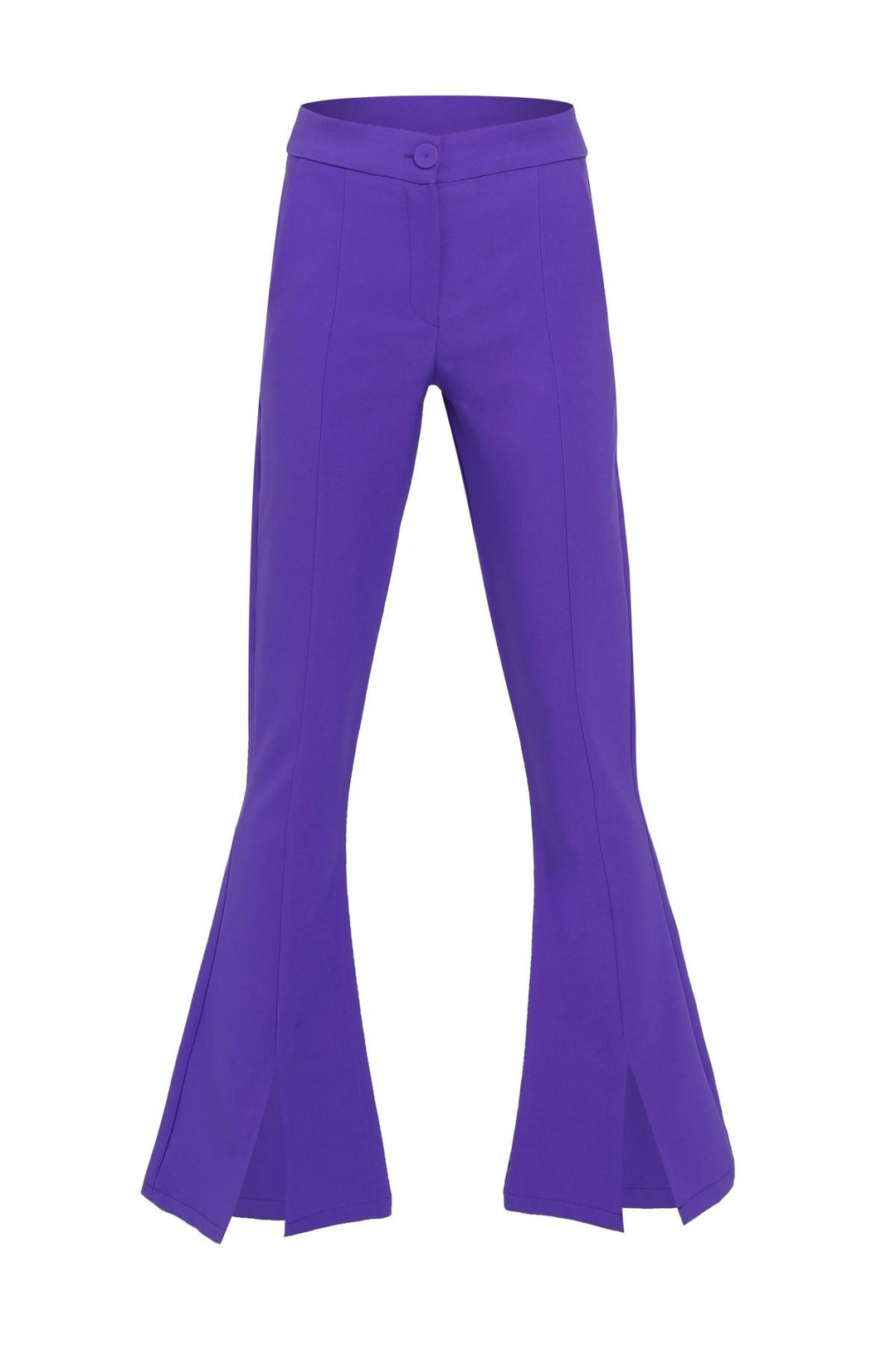 İspanyol Paça Yüksek Bel Pantolon Mor