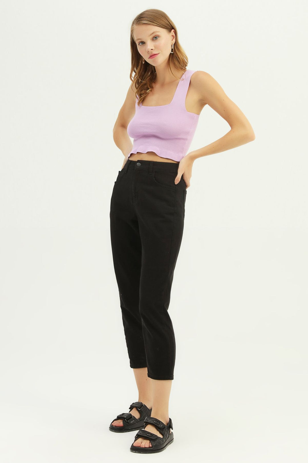 Hanging Frilly Knitwear Lilac