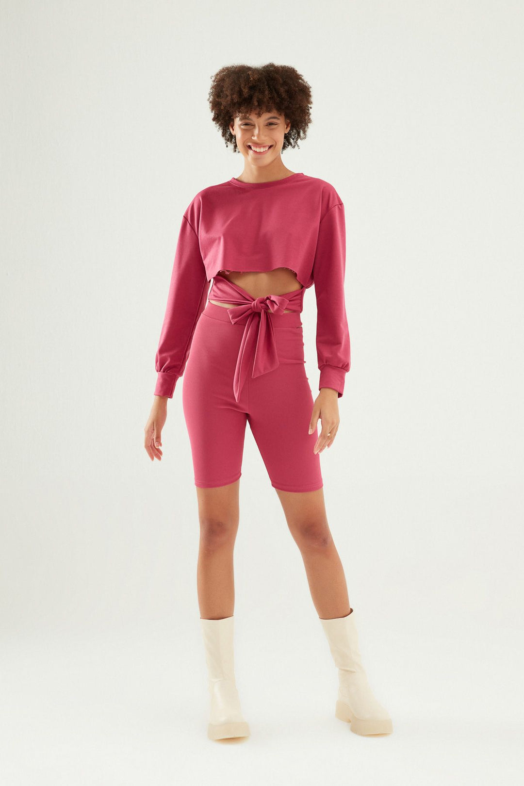 Tie Detailed Sweatshirt Orchid