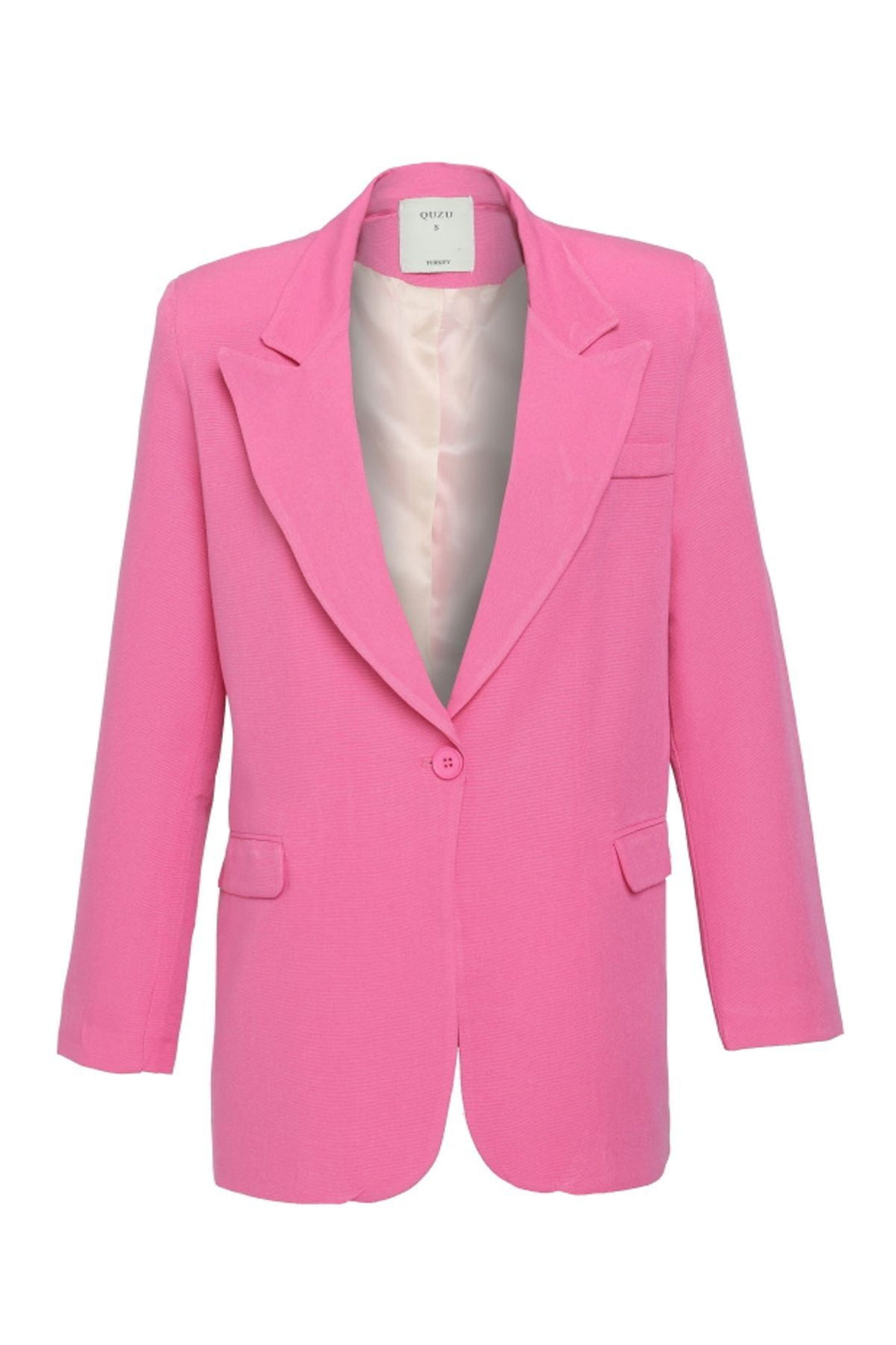 Keten Blazer Ceket Şeker Pembe