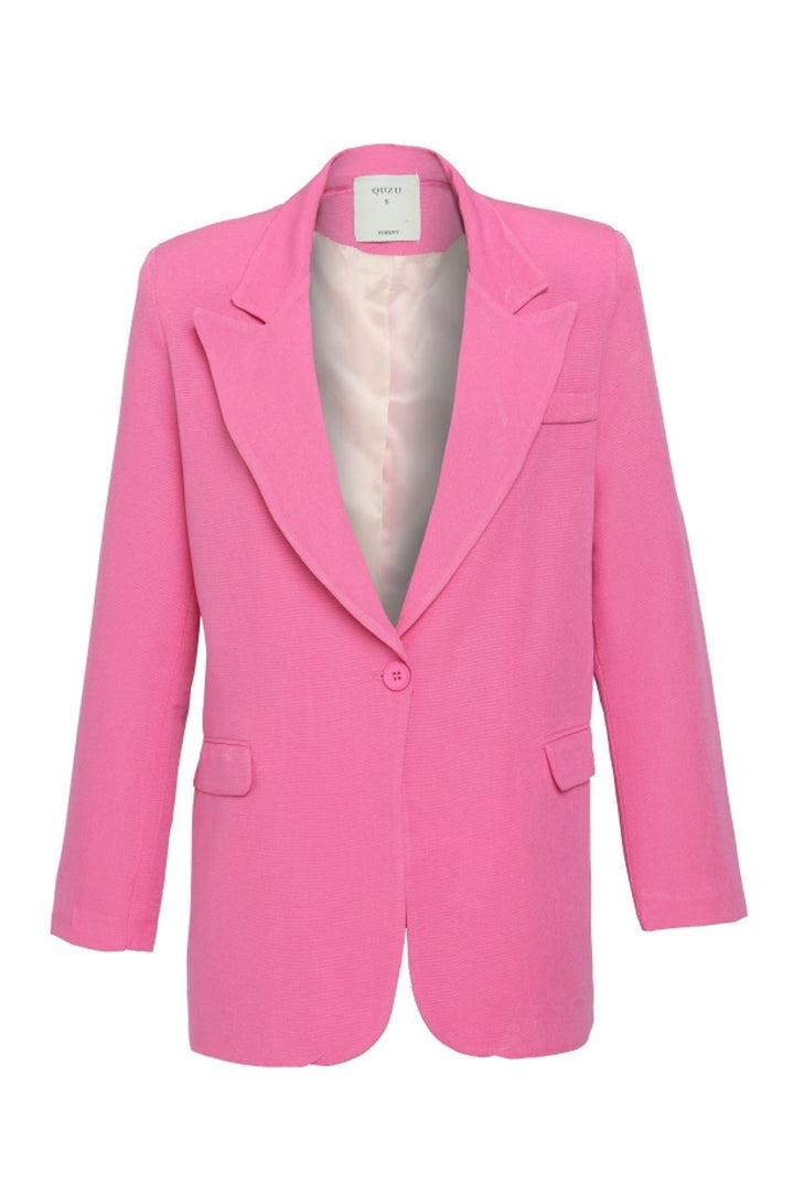 Keten Blazer Ceket Şeker Pembe